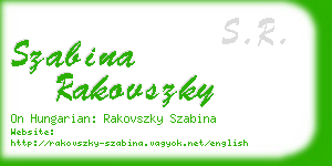 szabina rakovszky business card